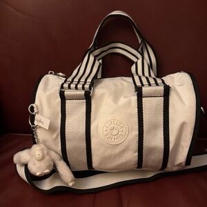 Kipling Black and White Duffel Bag